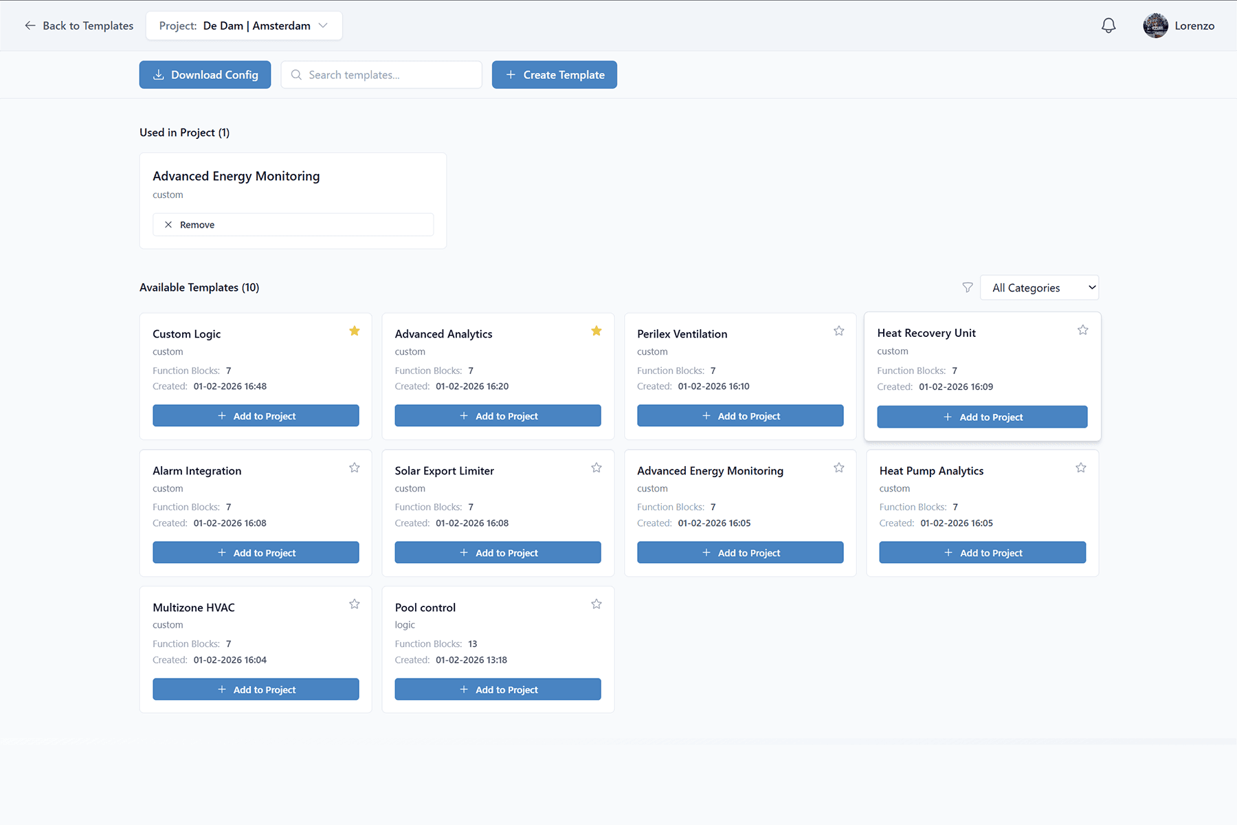 Reusable configuration templates
